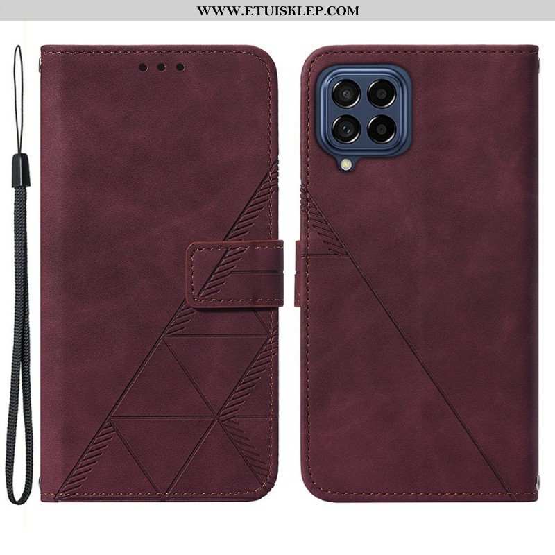 Etui Folio do Samsung Galaxy M53 5G z Łańcuch Trójkąty Paska